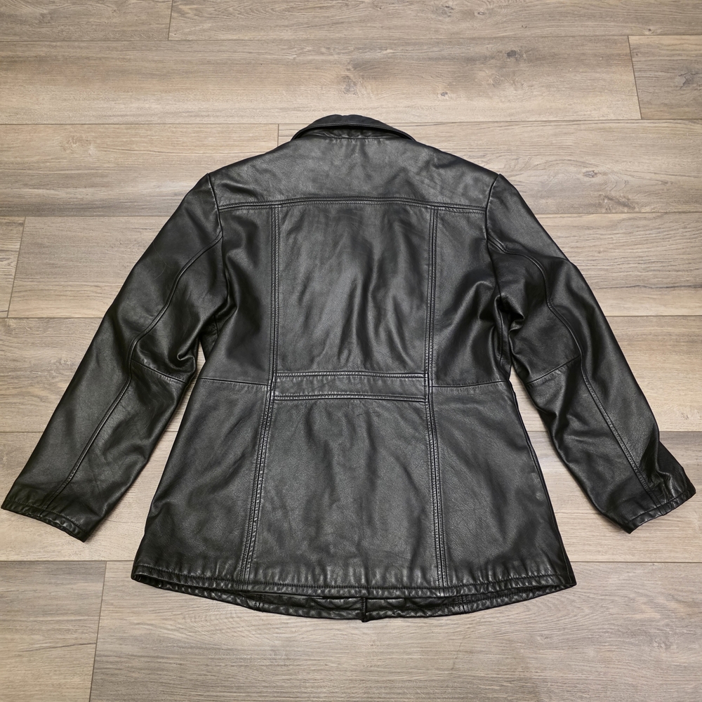 Vtg Jacket Wilson Y2K Goth Biker Western Women’s Leather Jacket 3/4 Length - Picture 3 of 7